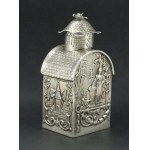 Tea tin, sterling silver, Germany, Hanau, 19th/20th century. (158)