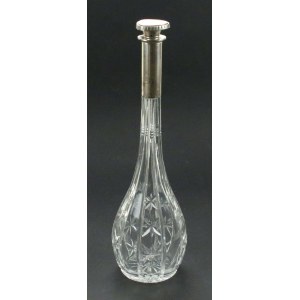 Glass decanter, sterling silver, 20th century Europe. (166)