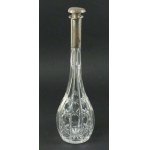 Glass decanter, sterling silver, 20th century Europe. (166)
