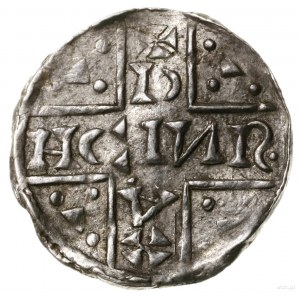 Denar, 1018–1026, mincerz Aza; Aw: Dwunitkowy krzyż wew...