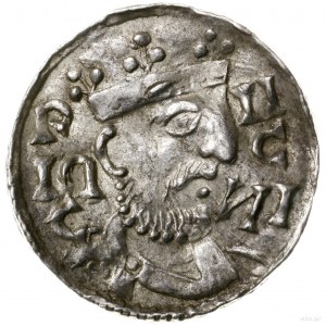 Denar, 1039–1042; Aw: Popiersie władcy w prawo, w koron...
