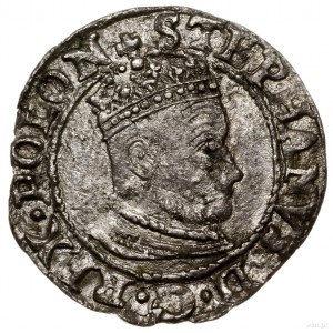 Grosz, 1579, mennica Olkusz; Aw: Wąskie popiersie króla...