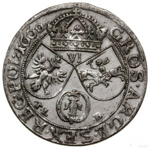 Szóstak, 1660 TLB, mennica Kraków; obwódki na awersie i...