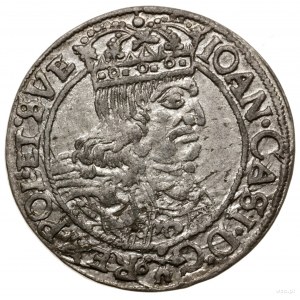 Szóstak, 1661 GBA, mennica Lwów; na awersie Ślepowron b...