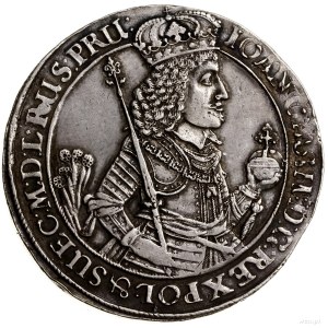 Dwutalar, 1650, mennica Gdańsk; Aw: Półpostać króla w p...