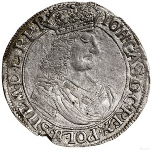 Ort, 1661, mennica Elbląg; Aw: Popiersie króla w prawo,...