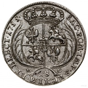 Ort, 1755 EC, Lipsk; masywne popiersie króla w szerokie...