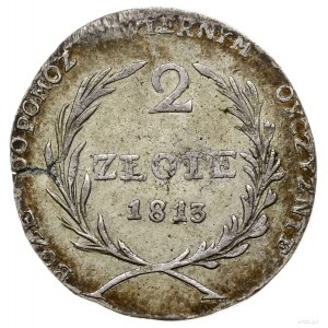 2 złote, 1813, Zamość; odmiana z dłuższymi gałązkami wi...