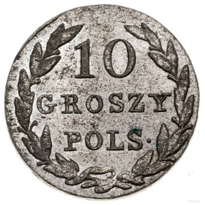 10 groszy, 1830 KG, Warszawa; odmiana z inicjałami K - ...