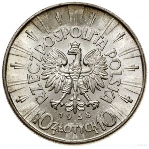 10 złotych, 1938, Warszawa; Józef Piłsudski; Kop. 3006 ...