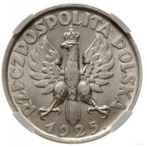 1 złoty, 1925, Londyn; popiersie kobiety z kłosami; Kop...