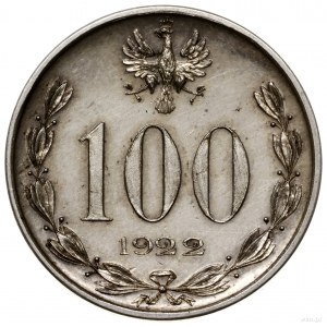 100 (marek), 1922, Warszawa; Józef Piłsudski; Parchimow...