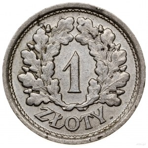 1 złoty, 1928, Warszawa; nominał w wieńcu dębowym, bez ...