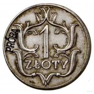 1 złoty, 1929, Warszawa; nominał w liściastym ornamenci...
