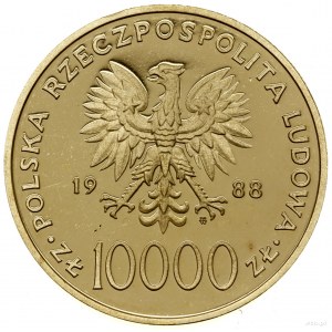 10.000 złotych, 1988, Warszawa; Jan Paweł II - X Lat Po...