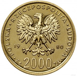 2.000 złotych, 1980, Warszawa; Kazimierz Odnowiciel (10...