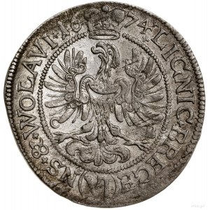 6 krajcarów, 1674, Brzeg; odmiana z dużą głową księcia;...