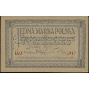 1 marka polska, 17.05.1919; seria IAU, numeracja 372917...