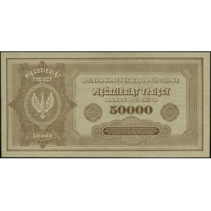 50.000 marek polskich, 10.10.1922; seria L, numeracja 4...