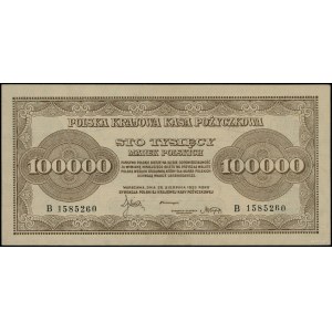 100.000 marek polskich, 30.08.1923; seria B, numeracja ...