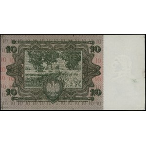 Zielona próba kolorystyczna banknotu 10 złotych emisji ...