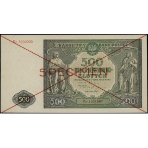 500 złotych, 15.01.1946; seria zastępcza Dz 1234567 / D...