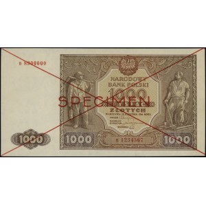 1.000 złotych, 15.01.1946; seria B 1234567 / B 8900000,...