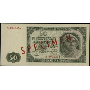 50 złotych, 1.07.1948; seria A; numeracja 1234567 / 890...