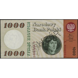 1.000 złotych, 29.10.1965; seria L, numeracja 0000004, ...