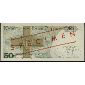 50 złotych, 9.05.1975; czerwony ukośny nadruk „WZÓR” / ...