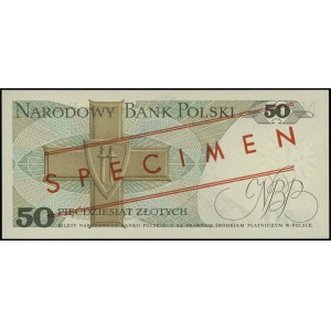 50 złotych, 9.05.1975; czerwony ukośny nadruk „WZÓR” / ...
