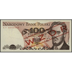 100 złotych, 1.06.1979; czerwony ukośny nadruk „WZÓR” /...