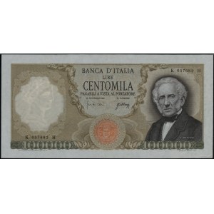 100.000 lirów, 1967 (3.07.1967); seria K – H, numeracja...
