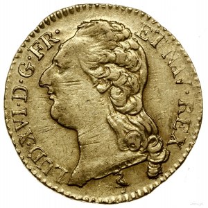 Louis d’or, 1786 A, mennica Paryż; Aw: Głowa króla w le...