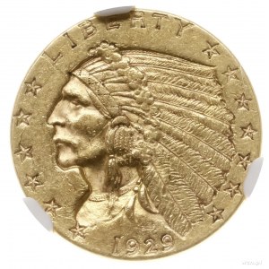 2 1/2 dolara, 1929, mennica Filadelfia; typ Indian Head...