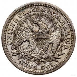 25 centów, 1853 O, mennica Nowy Orlean; typ Seated Libe...