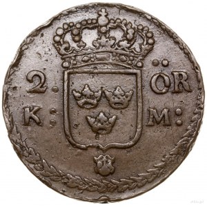2 öre, 1665, mennica Avesta; SM 334; miedź, 34.18 g.