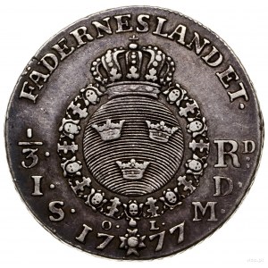 1/3 talara (riksdalera), 1777, mennica Sztokholm;; SM 6...