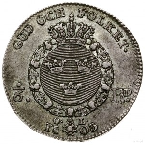 1/6 talara (riksdalera), 1803, mennica Sztokholm; SM 38...