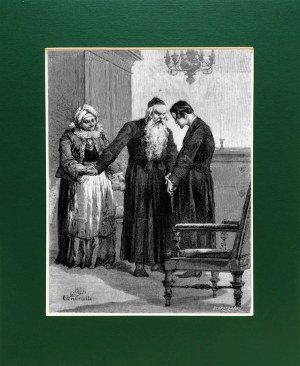 Elwiro Michał ANDRIOLLI (1836-1893), Frejda hamująca gniew Saula, z Meir Ezofowicz, drzeworyt 1878