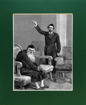Elwiro Michał ANDRIOLLI (1836-1893), Meir wyjawia tajemnicę Saulowi z Meir Ezofowicz, drzeworyt 1878