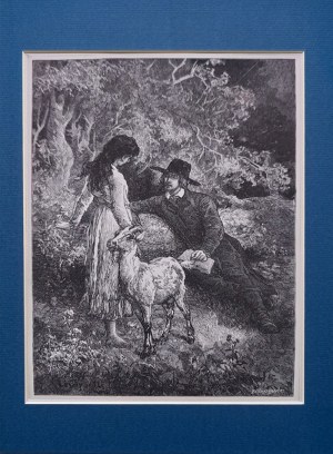 Elwiro Michał ANDRIOLLI (1836-1893), Meir i Golda z kozą, 1888 z cyklu Meir Ezofowicz