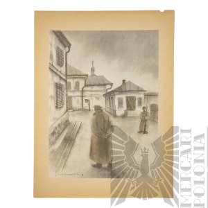Zdzisław CZERMAŃSKI (1900 - 1970), Lithograph from 1936 from the series Pilsudski in Siberia
