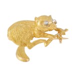 Brooch in the form of a beaver, Jacques Braun, France, Paris, first half of the 20th century.