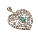 Pendant with heart motif, 19th/20th century, Victorian style