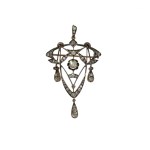 Brooch-pendant with diamonds, Russia, 1908-1917, Art Nouveau
