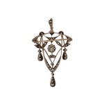 Brooch-pendant with diamonds, Russia, 1908-1917, Art Nouveau