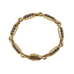 Gold bracelet with sapphires, France, 1960s.