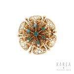 Openwork brooch with turquoise, France, 1950s