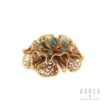 Openwork brooch with turquoise, France, 1950s